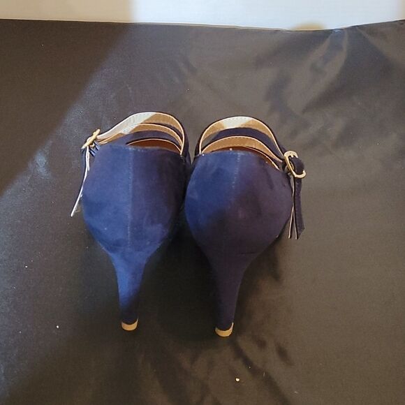 BRAND NEW JUSTFAB RAYNA DARK BLUE SUEDE MARY JANE STYLE WOMEN"S SHOE - Picture 7 of 15